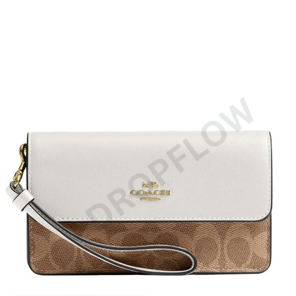Handbags - Signature Canvas Wristlet Elegant Detachable Strap Chic Classic Clutch